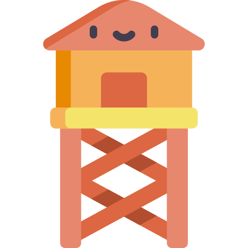 Icono De Torre De Guardabosques Kawaii Flat 