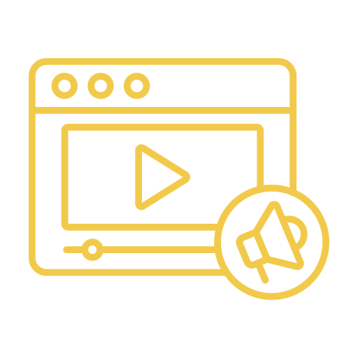 marketing de vídeo icono gratis