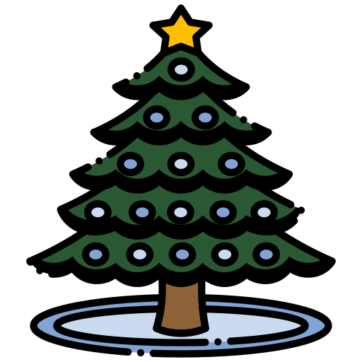 decoración del árbol de navidad icono gratis