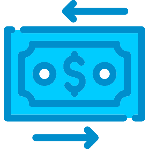 transferencia de dinero icono gratis