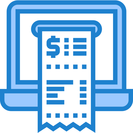 Receipt srip Blue icon