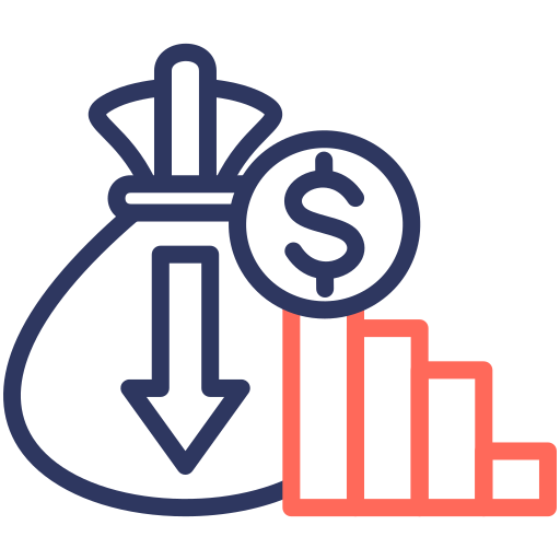 pérdida de dinero icono gratis