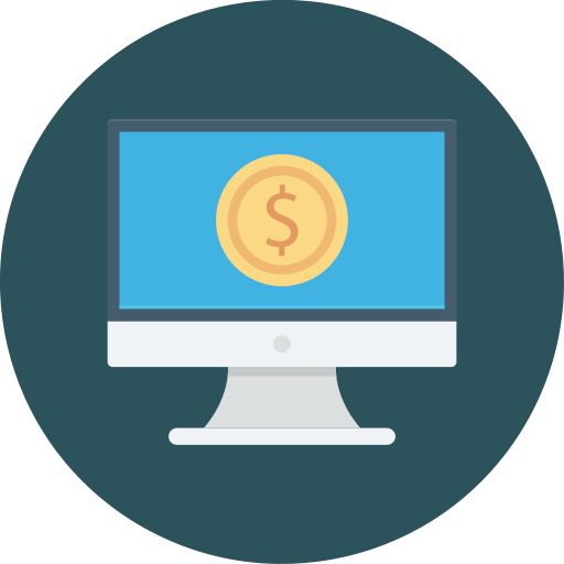 ganancias en línea icono gratis