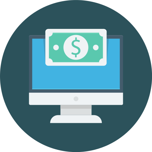 ganancias en línea icono gratis