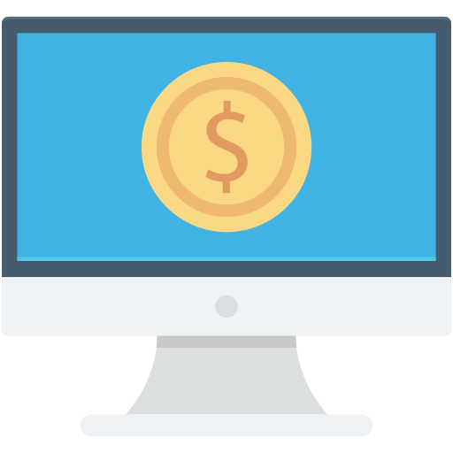 ganancias en línea icono gratis