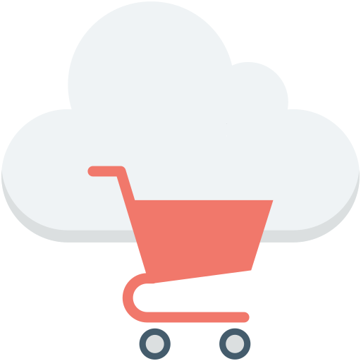 carrito de la nube icono gratis