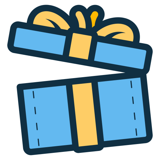 caja de regalo abierta icono gratis