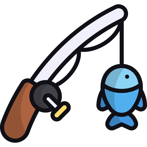 caña de pescar icono gratis