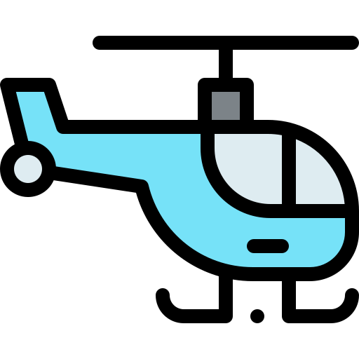 Helicopter Detailed Rounded Lineal color icon