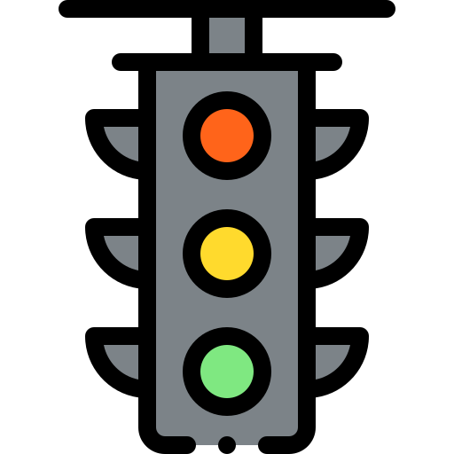 Traffic light Detailed Rounded Lineal color icon