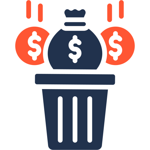 dinero desperdiciado icono gratis
