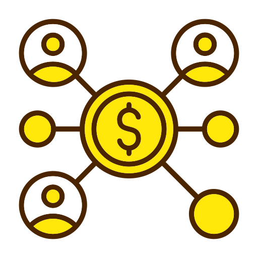 financiación colectiva icono gratis
