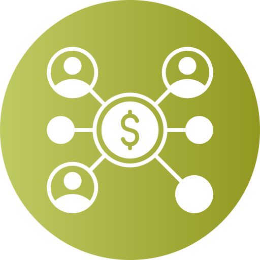 financiación colectiva icono gratis