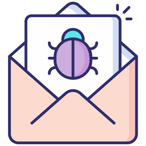 virus de correo electrónico icono gratis