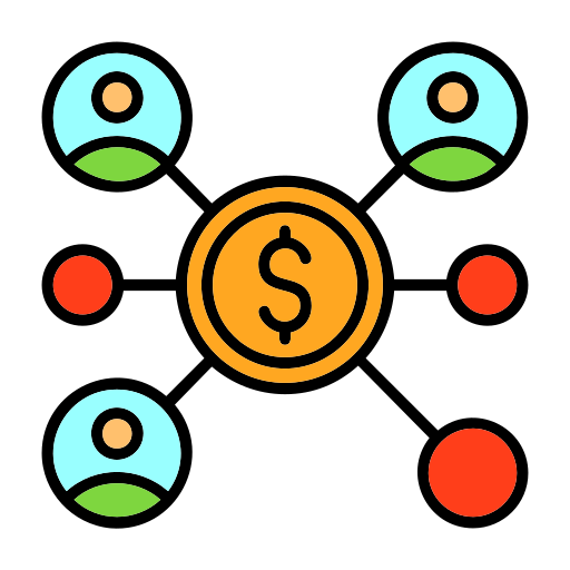 financiación colectiva icono gratis