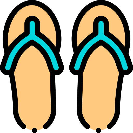 Flip flops Detailed Rounded Lineal color icon