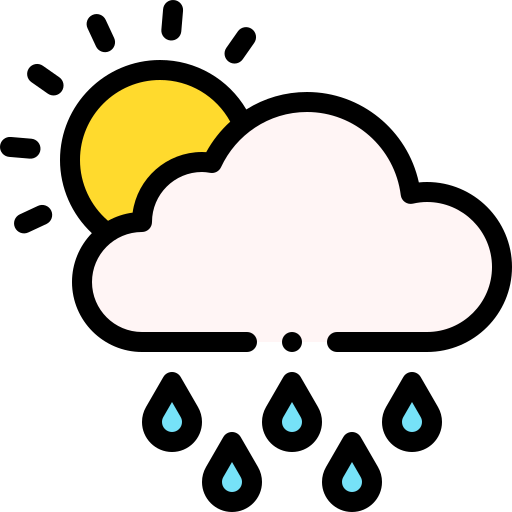 Rain Detailed Rounded Lineal color icon