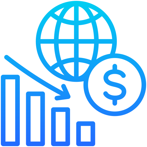 recesión icono gratis