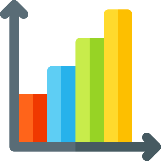 Bar chart Basic Rounded Flat icon