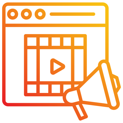 marketing de vídeo icono gratis