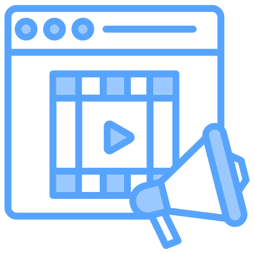 marketing de vídeo icono gratis