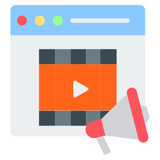 marketing de vídeo icono gratis