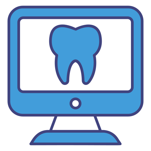 dentista en línea icono gratis