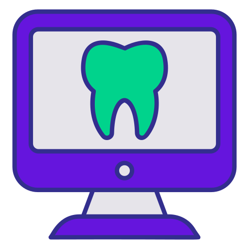 dentista en línea icono gratis