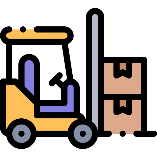 Forklift Detailed Rounded Lineal color icon