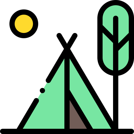 Tent Detailed Rounded Lineal color icon