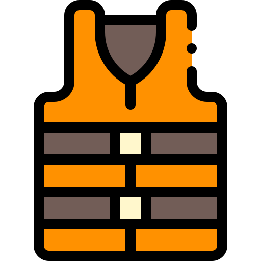 Lifejacket Detailed Rounded Lineal color icon