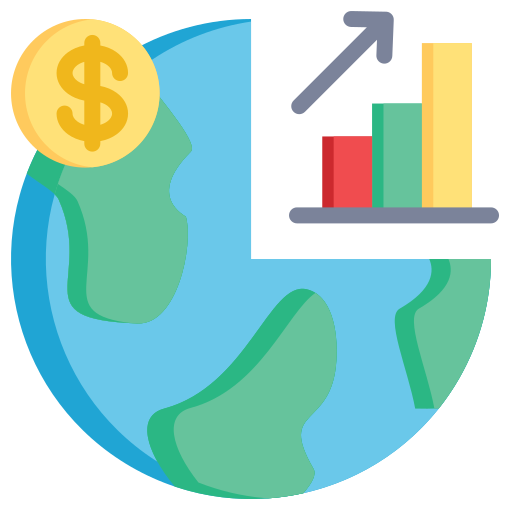 crecimiento económico icono gratis