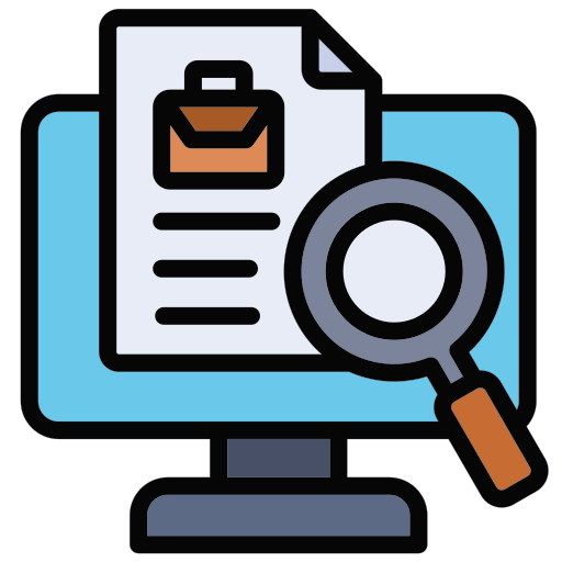 búsqueda de empleo en línea icono gratis