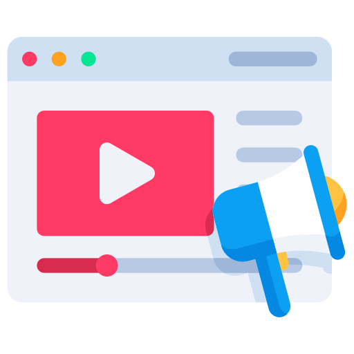 marketing de vídeo icono gratis