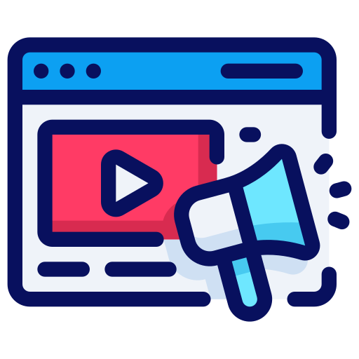 marketing de vídeo icono gratis