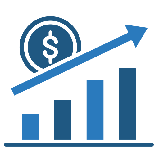 crecimiento económico icono gratis