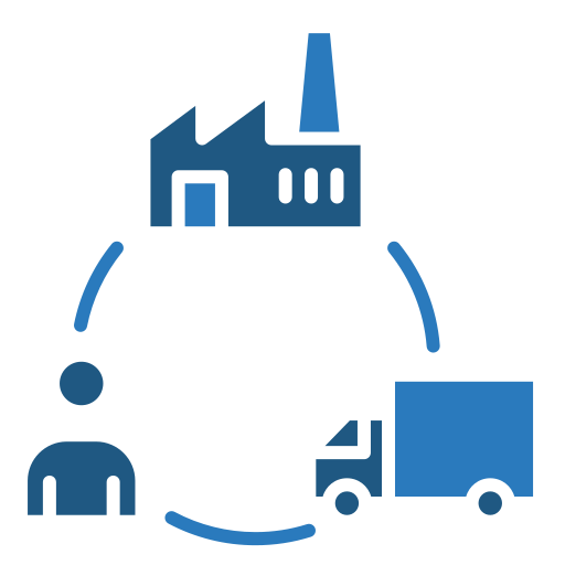 cadena de suministro icono gratis