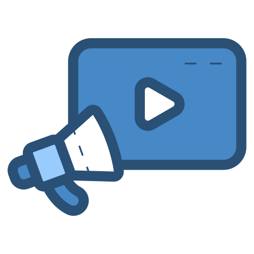 marketing de vídeo icono gratis