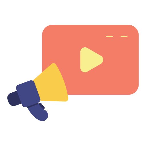 marketing de vídeo icono gratis