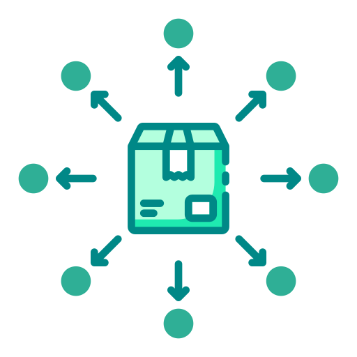 distribución icono gratis