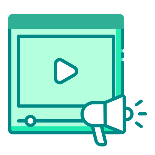 marketing de vídeo icono gratis