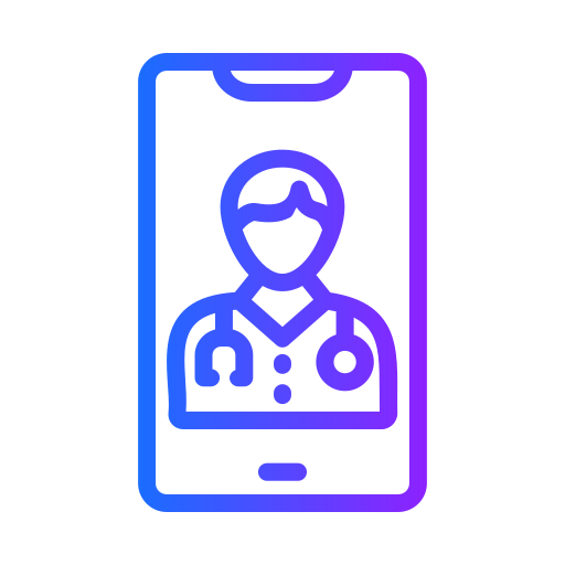 médico en línea icono gratis