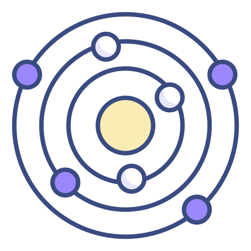 estructura atómica icono gratis