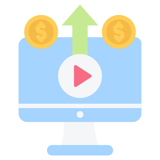 monetización de contenidos icono gratis