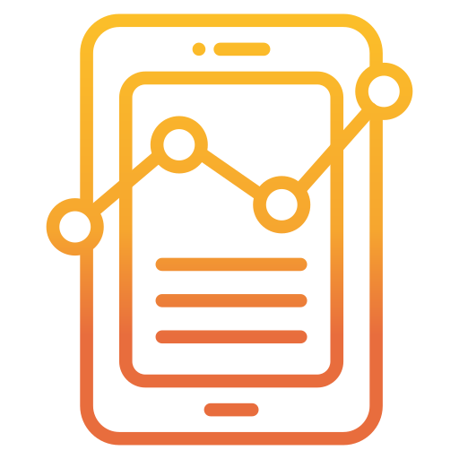 analítica móvil icono gratis