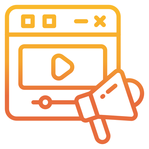 marketing de vídeo icono gratis