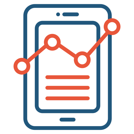 analítica móvil icono gratis