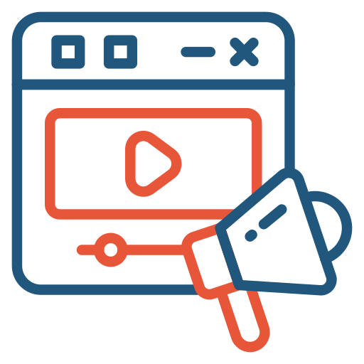 marketing de vídeo icono gratis