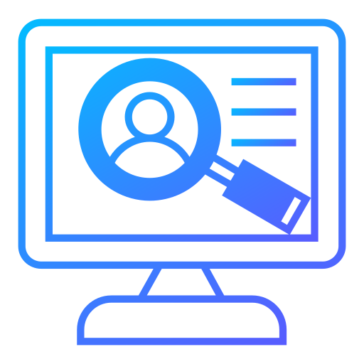 reclutamiento en línea icono gratis
