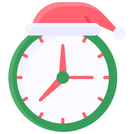 reloj de navidad icono gratis